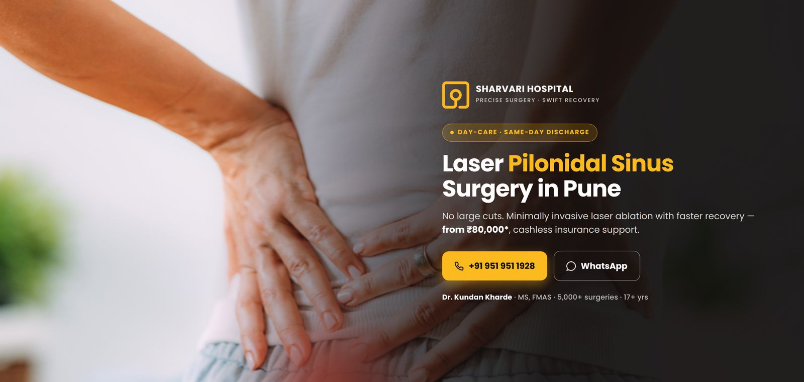 Laser pilonidal sinus surgery in Pune — Sharvari Hospital